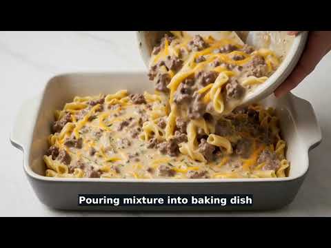 Southern Beef & Cheddar Alfredo Bake recipe video thumbnail
