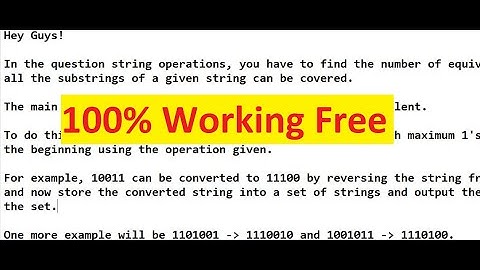 String Operations Approach (Hint) | Codechef December Long Challenege 2020 | STROPERS