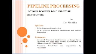 PIPELINE PROCEESING  INTEGER, BOOLEAN, LOAD AND STORE INSTRUCTIONS Part 2