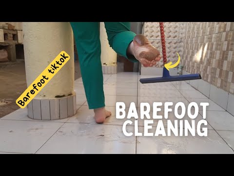 Cleaning a porch & entire house barefoot | Barefoot tiktok