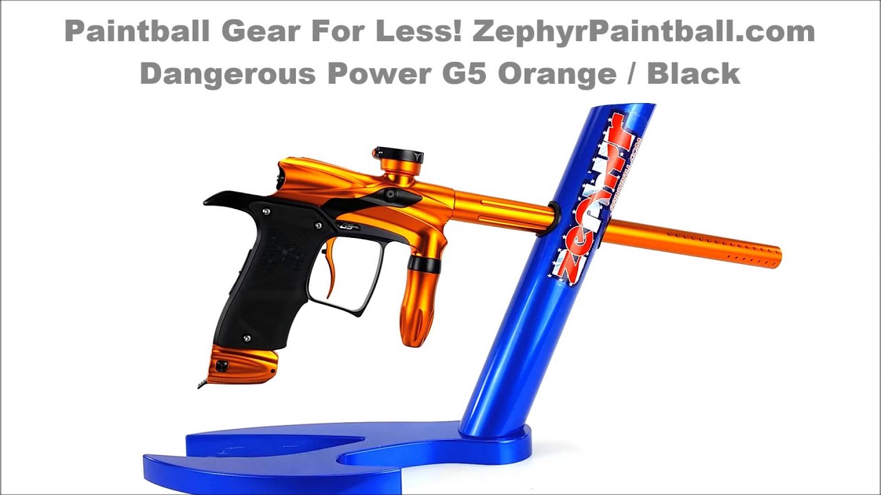 Dangerous Power G5 Paintball Gun Orange Black 360