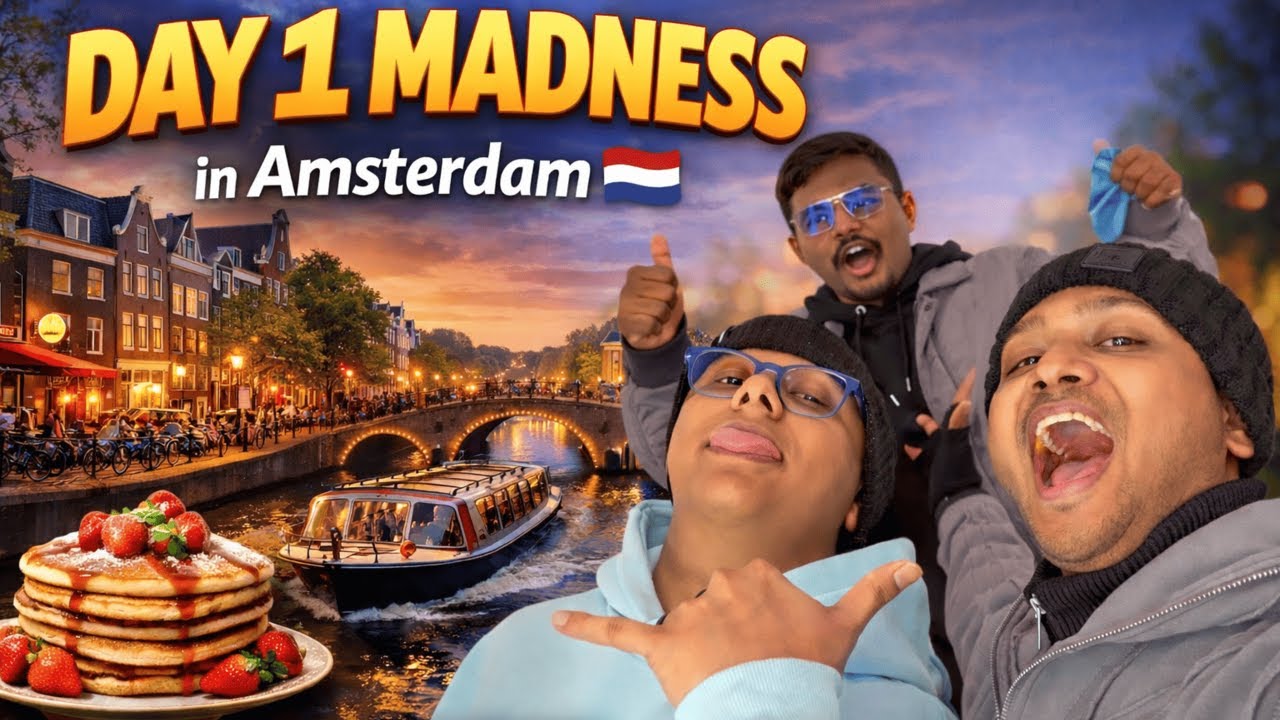 Day 1 Madness in Amsterdam 🇳🇱😍 | Canal Cruise, Pancakes & Nightlife 