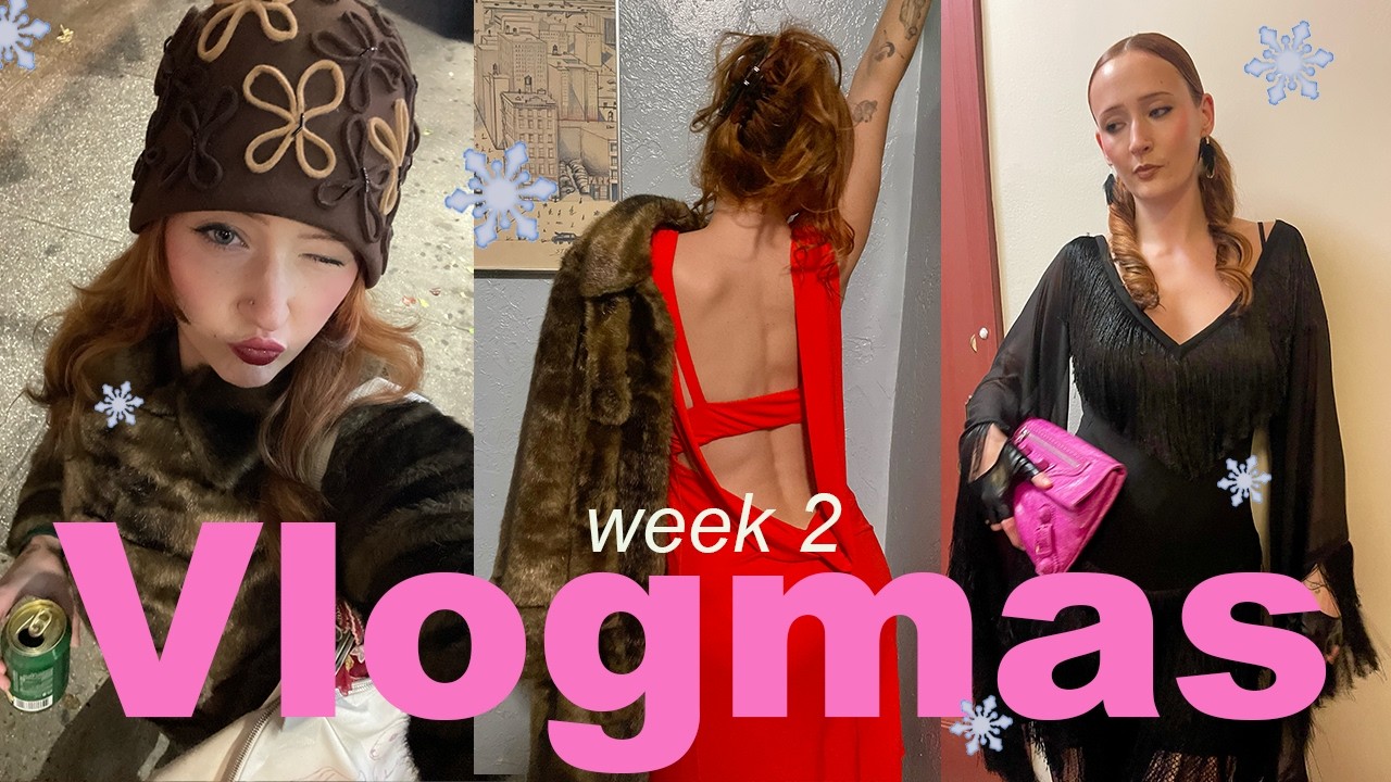 Vlogmas in NYC: Week 2! the first snow, holiday showrooms, everyday matcha and festive parties