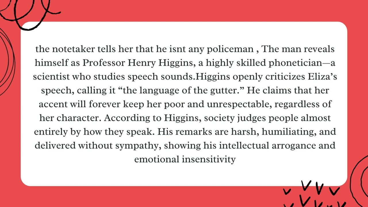 Pygmalion: Act 1 Summary | George Bernard Shaw | in short | explanation| English summary