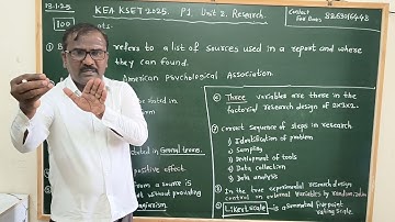 KSET 2025: P1 Unit 2 Research: 100 Concept -Part 1