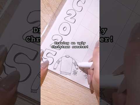 How I draw an ugly Christmas sweater #journalideas #drawwithme #doodle
