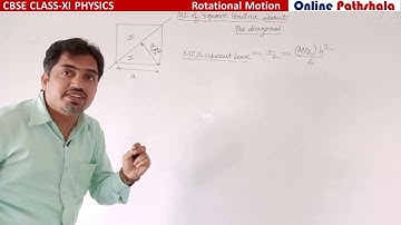 LEC-12 MOMENT OF INERTIA OF SQUARE ABOUT ITS DIAGONAL / ROTATION MOTION CLASS XI PHYSICS