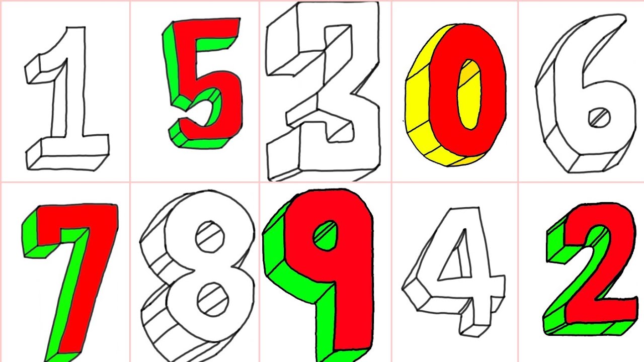Number drawing in 3d simple 