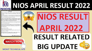 NIOS April 2022 Result Big Update - Original Result l Digilocker Result l