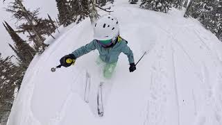 Insta 360 x4 shooting a Powder skiing day at Schweitzer Mar 22, 2025 -