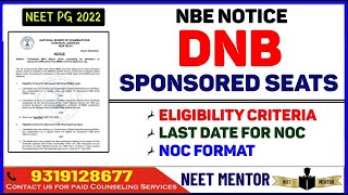 NEET PG 2022🔥 DNB Sponsored Admission Process 🔥 Eligibility Criteria 🔥 NOC Format 🔥 Cut-Off 🔥 MENTOR screenshot 1