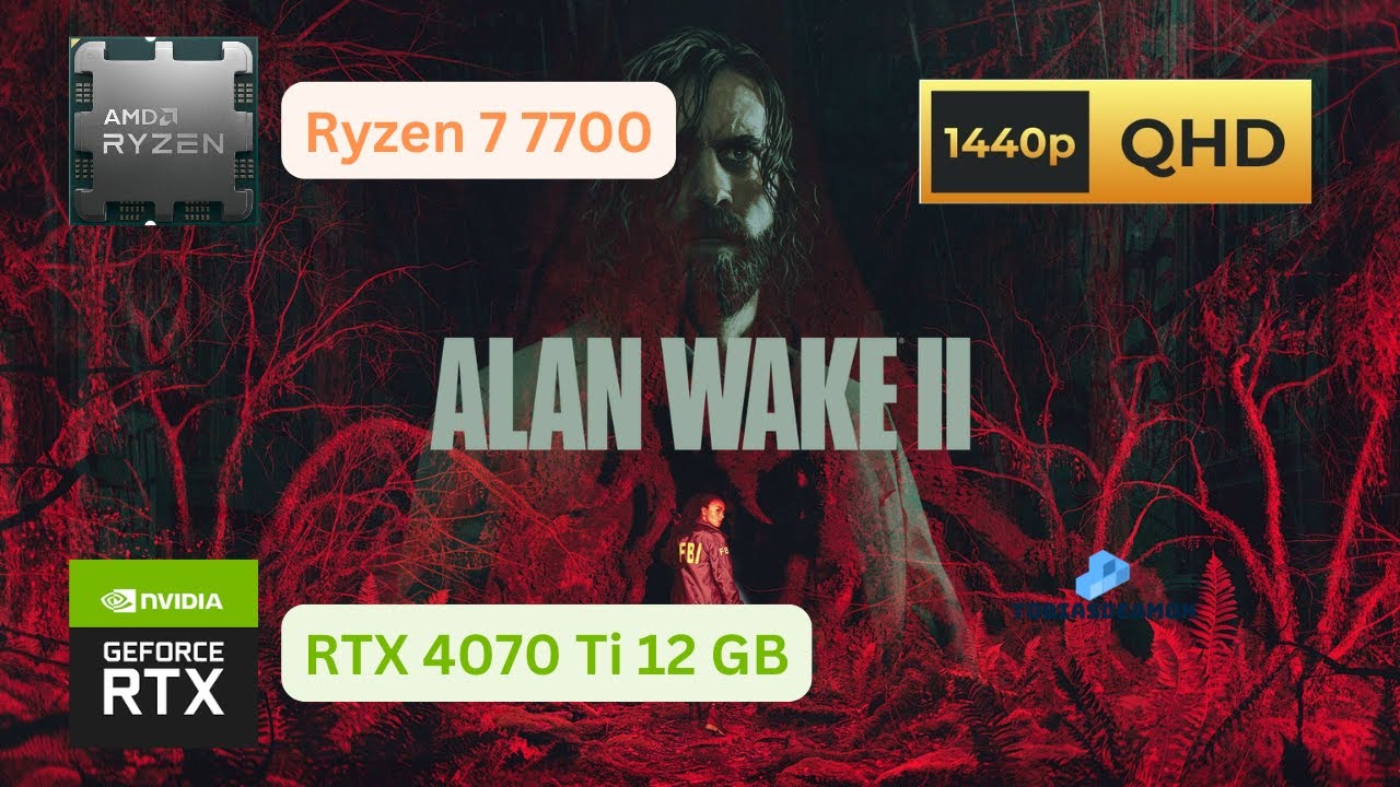 Alan Wake 2 - Ryzen 7 7700 + RTX 4070Ti 12GB - max settings - DLSS Q/DLAA - FG ON 1440p60