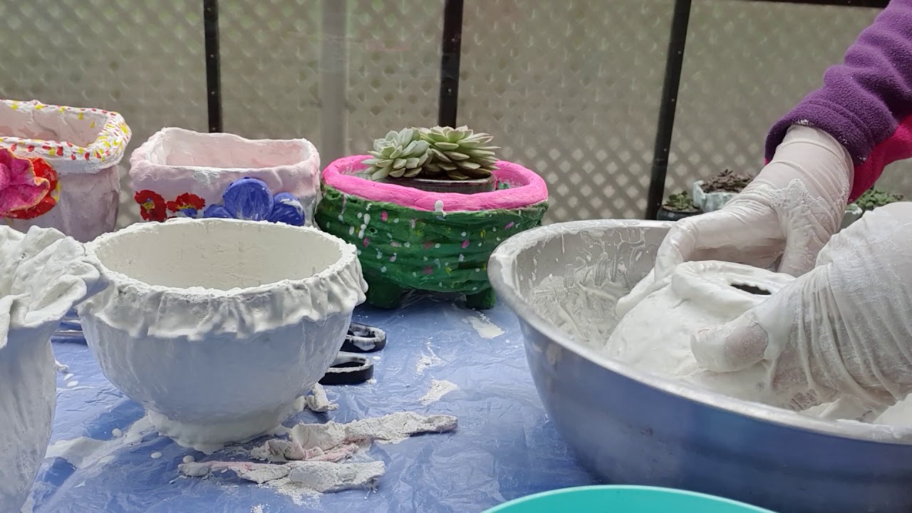 시멘트화분에🌸🌸🌸리본 달았어요^^♡♡♡