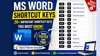 MS Word Shortcut Keys: Save Hours Every Day! | Every User Needs These |MS Word tricks & trips