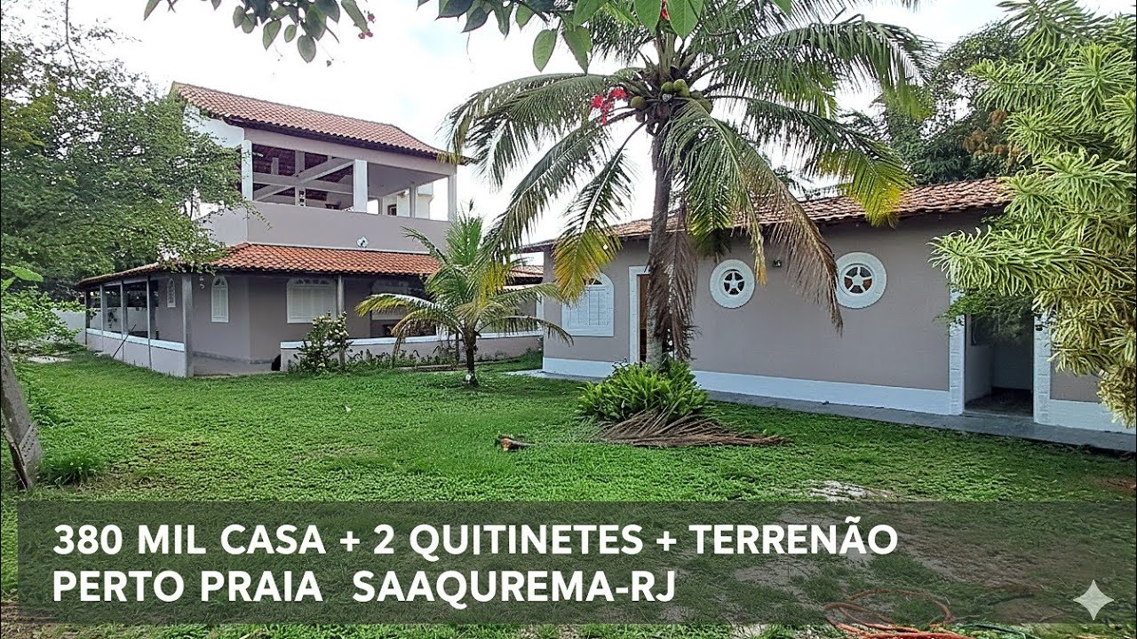 380 MIL - CASA + 2 QUITINETES + TERRENÃO  450M2 À VENDA EM BARRA NOVA, SAQUAREMA-RJ 