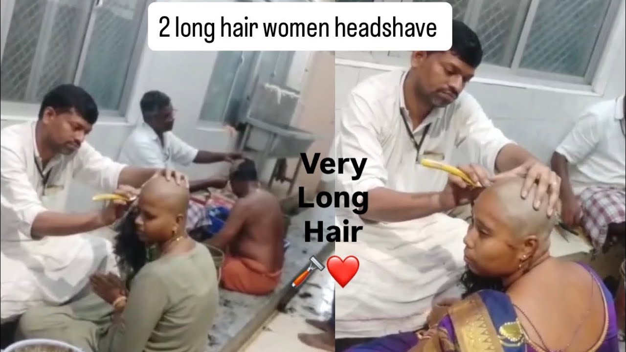 2 long hair women headshave🪒❤️ | Both shaved their head bald | Tirupati Temple | Tonsure