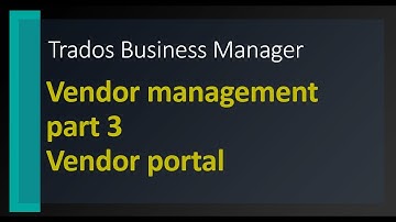Vendor management - Vendor portal