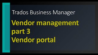 Vendor management - Vendor portal