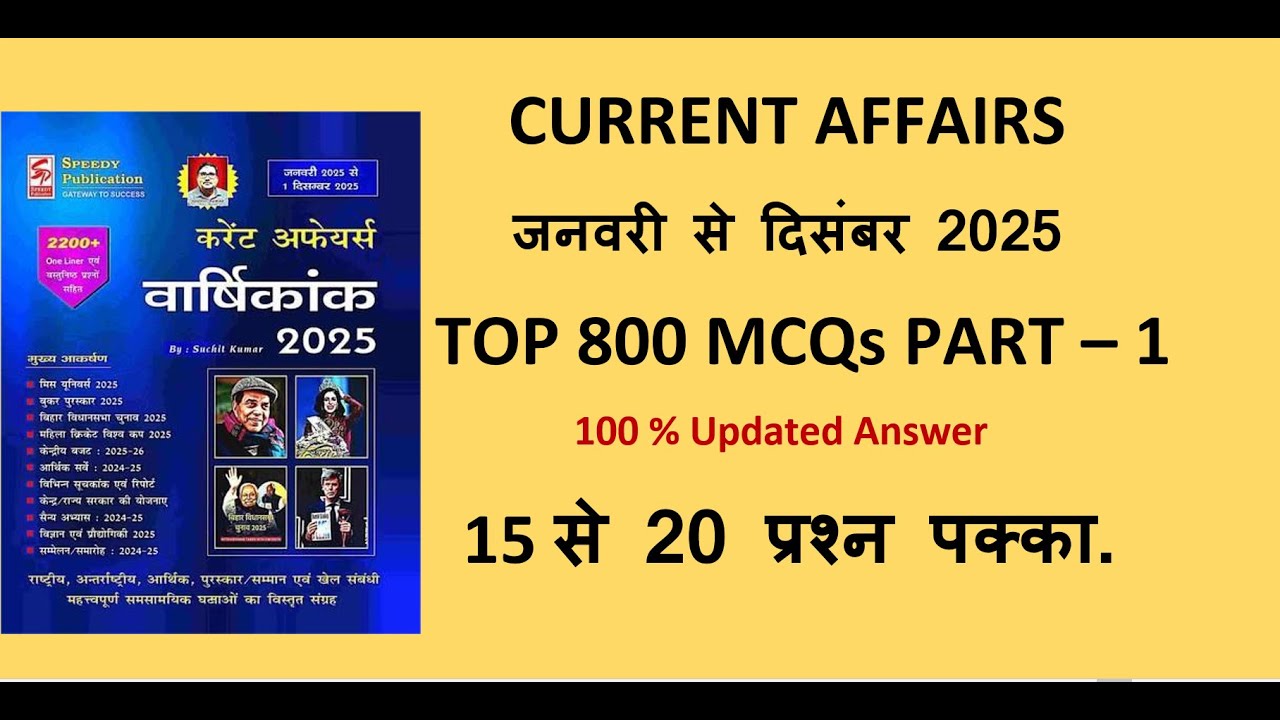 TOP 500 CURRENT AFFAIRS MCQs | CURRENT AFFAIRS MCQs 2025 | top current ...