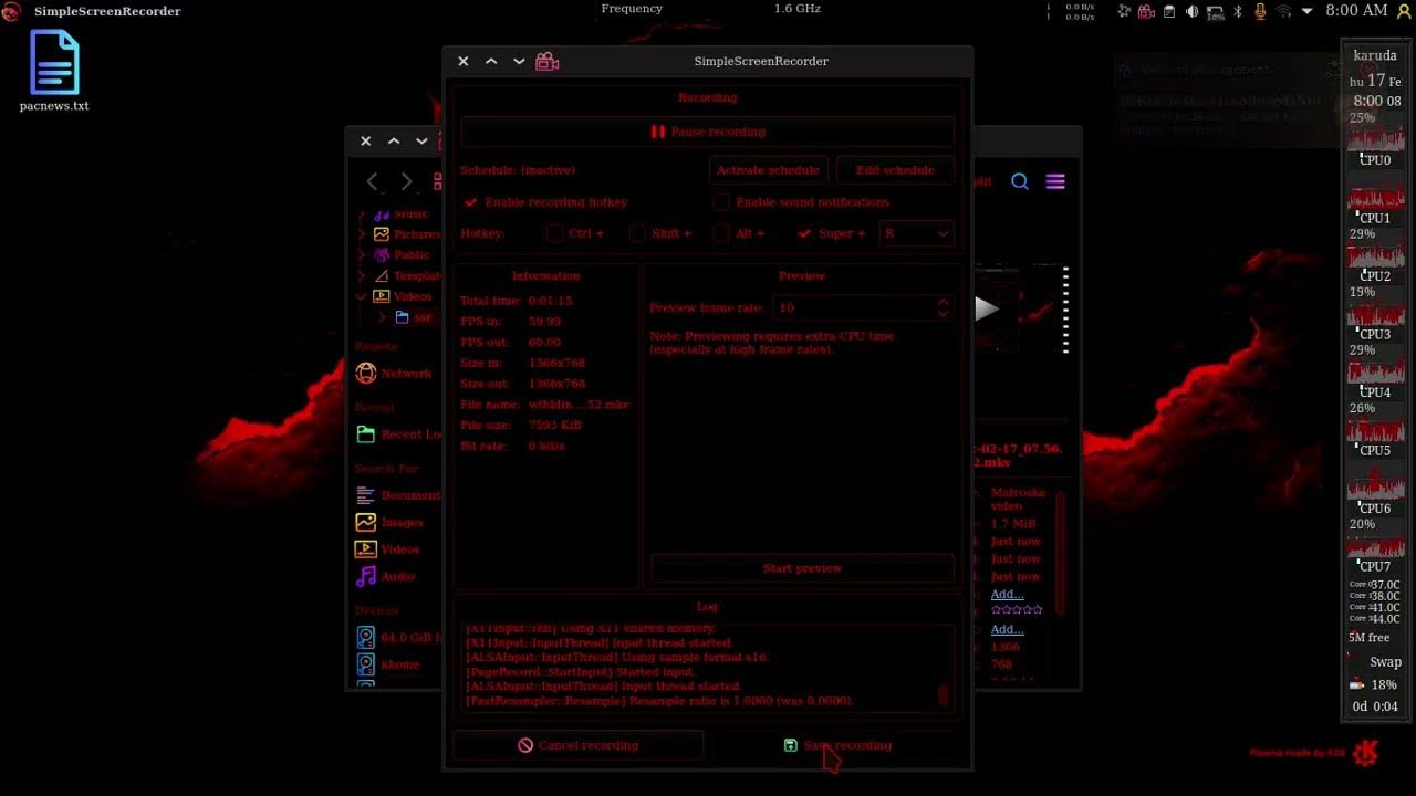 Linux SimpleScreenRecorder Blinking (fix in description) YouTube