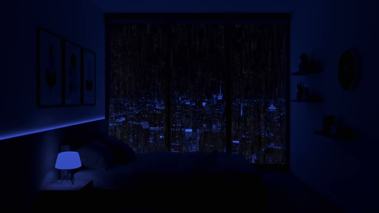 Heavy Rain & Thunder in City at Night 🌩️ Sleep Fast, Stress Relief ASMR