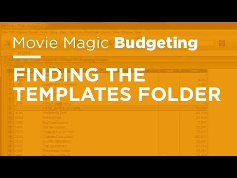 Movie Magic Budgeting - Finding the Templates Folder