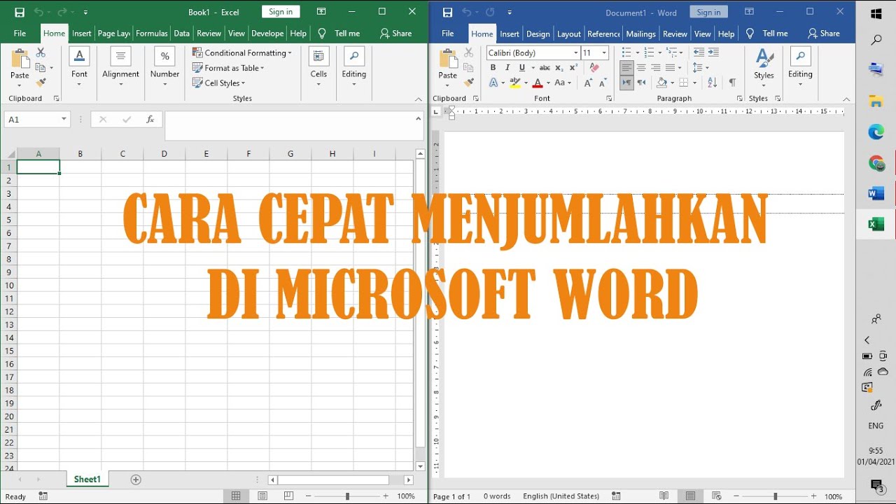 CARA CEPAT MENJUMLAHKAN DI MICROSOFT WORD - YouTube