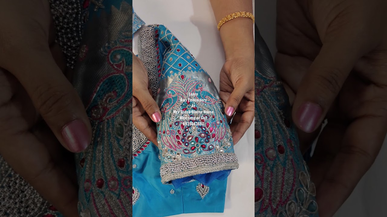Learn Aari Embroidery Bridal Blouse Design Making Course at Mrs Stitch Blouse House Call 8939643662