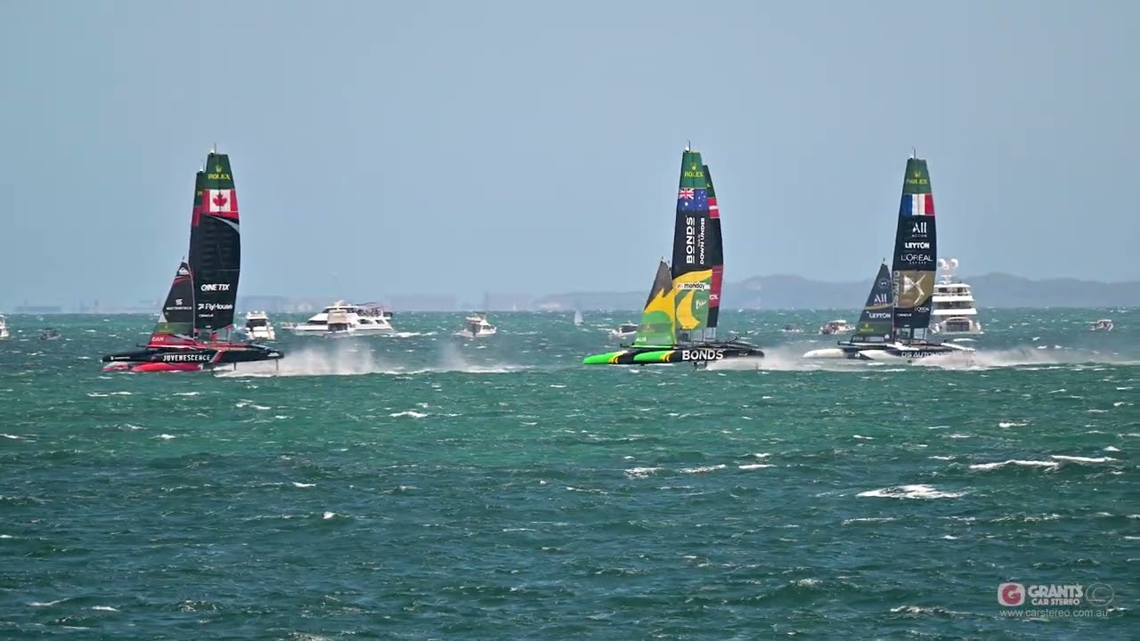 Sail GP racing in Fremantle, Western Australia18th January 2026.  Male voice new audio edit.