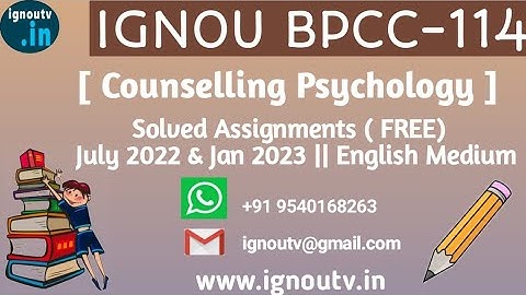 IGNOU BPCC-114 Solved Assignment July 2022 & Jan 2023 [FREE] || IGNOU BAPCH || IGNOU TV || IGNOU ||