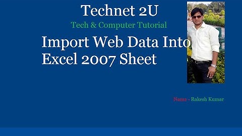 How to Import Web Data on Your Excel Sheet 2007