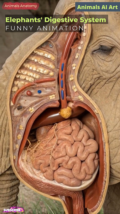 Elephant Digestive System Animation | Animal Anatomy | Animals AI Art | 15