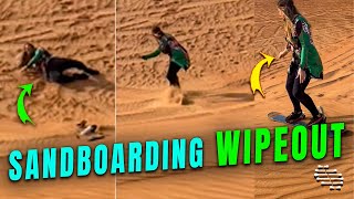Girl Wipeout Sandboarding for the First Time