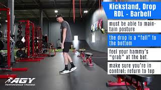 Kickstand, Drop RDL – Barbell