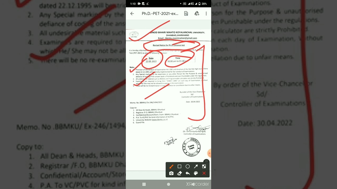 PhD Entrance Test in BBMKU 2022