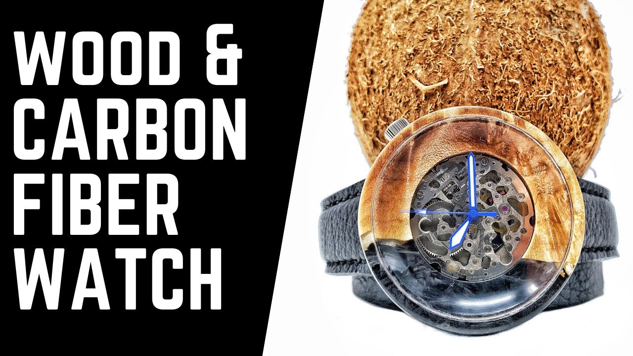 Wooden Watch infused with carbon fiber by Pourcasso