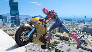 GTA 5 Iron Spiderman Motorcycle Stunts\/Fails\/Ragdolls (Euphoria Ragdolls) Long Video