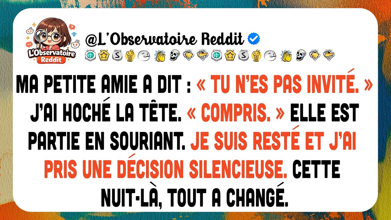 Ma Petite Amie A Dit Que Je N’étais Pas Invité, J’ai Simplement Hoché La Tête Une Fois…