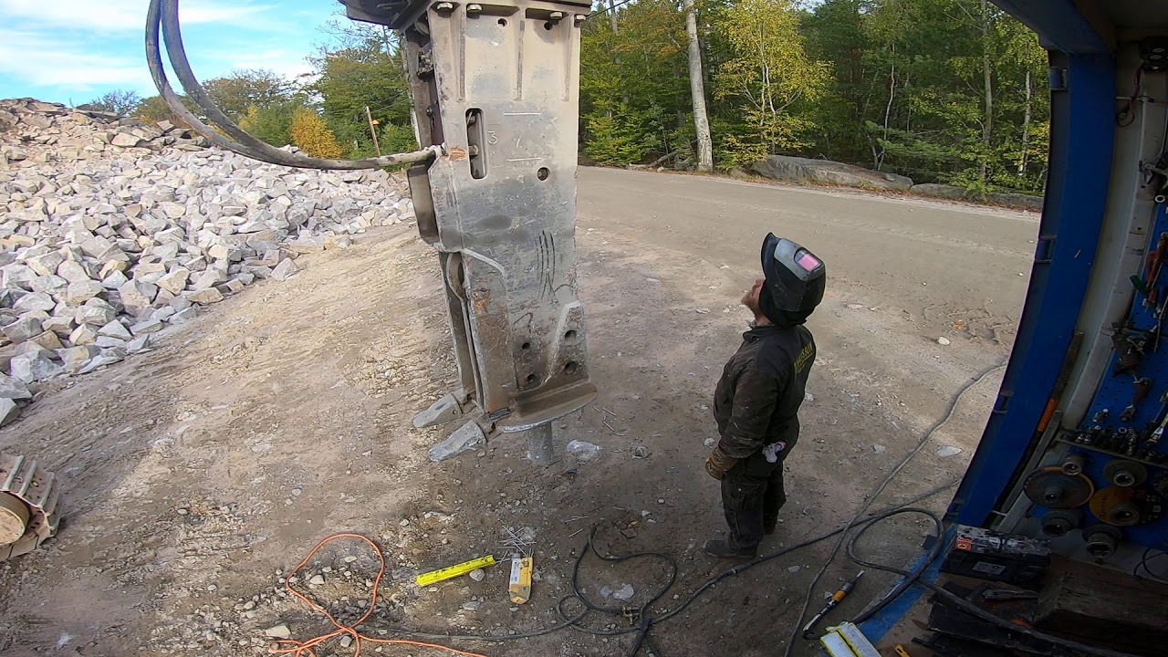 welding cracked hydraulic breaker YouTube