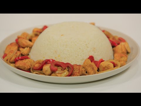 طريقة عمل مكعبات الدجاج بصوص الكاري المميز