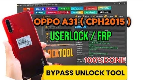 Oppo A31( CPH2015 ) Userlock And Frp Bypass Unlock Tool #foryou