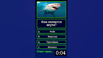 Кем является акула  рыбой, животным, моллюском или простейшим?