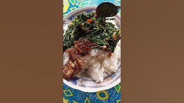 Thumbnail of makan lur sama sayur daun singkong lauk sambal ikan asin mantap