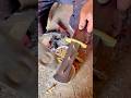 Attaching a Wooden Handle to a Knife Blade by Hammering a Small Fixing Pin #shorts