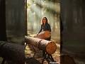 She Cut This Massive Log with ONE Simple Trick ❤️ #shorts