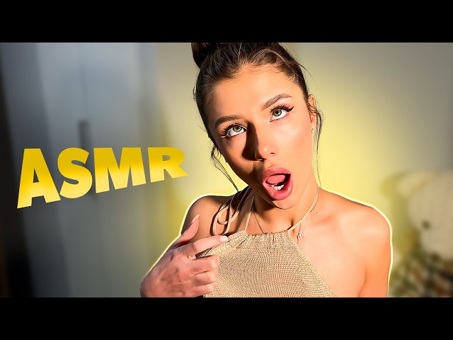 [4K USA ASMR] Transparent Gold Dress Focus | Zipper Play, Body Scratching & Mouth Sounds |No Talking