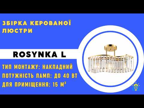 Люстра ESLLSE ROSYNKA L 450x295 мм на 3 лампи E27 Хром, видео 2