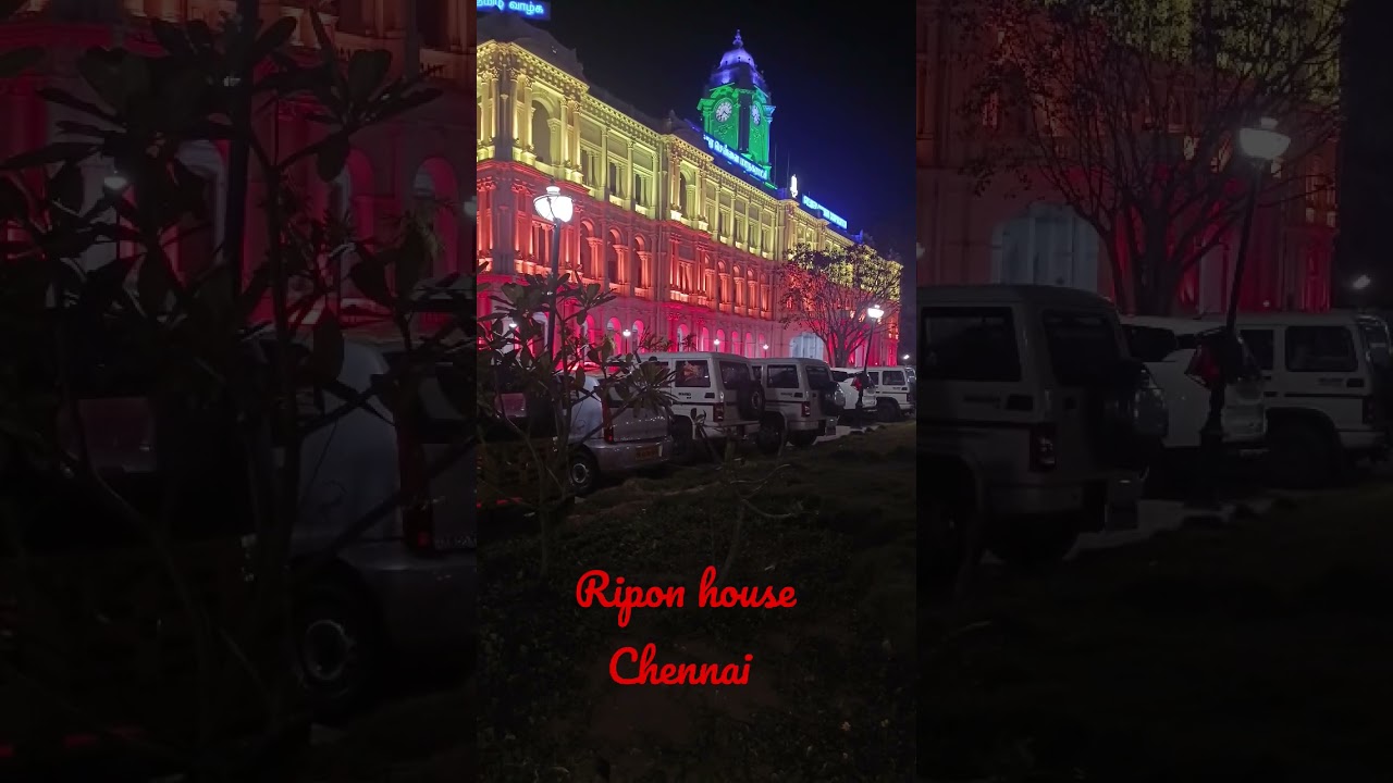 Ripon House Chennai night view. 
