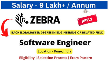 Zebra Off Campus Drive for Freshers 2022/2023/2024 | Software Engineer 1 | Salary- 9 LPA #jobs