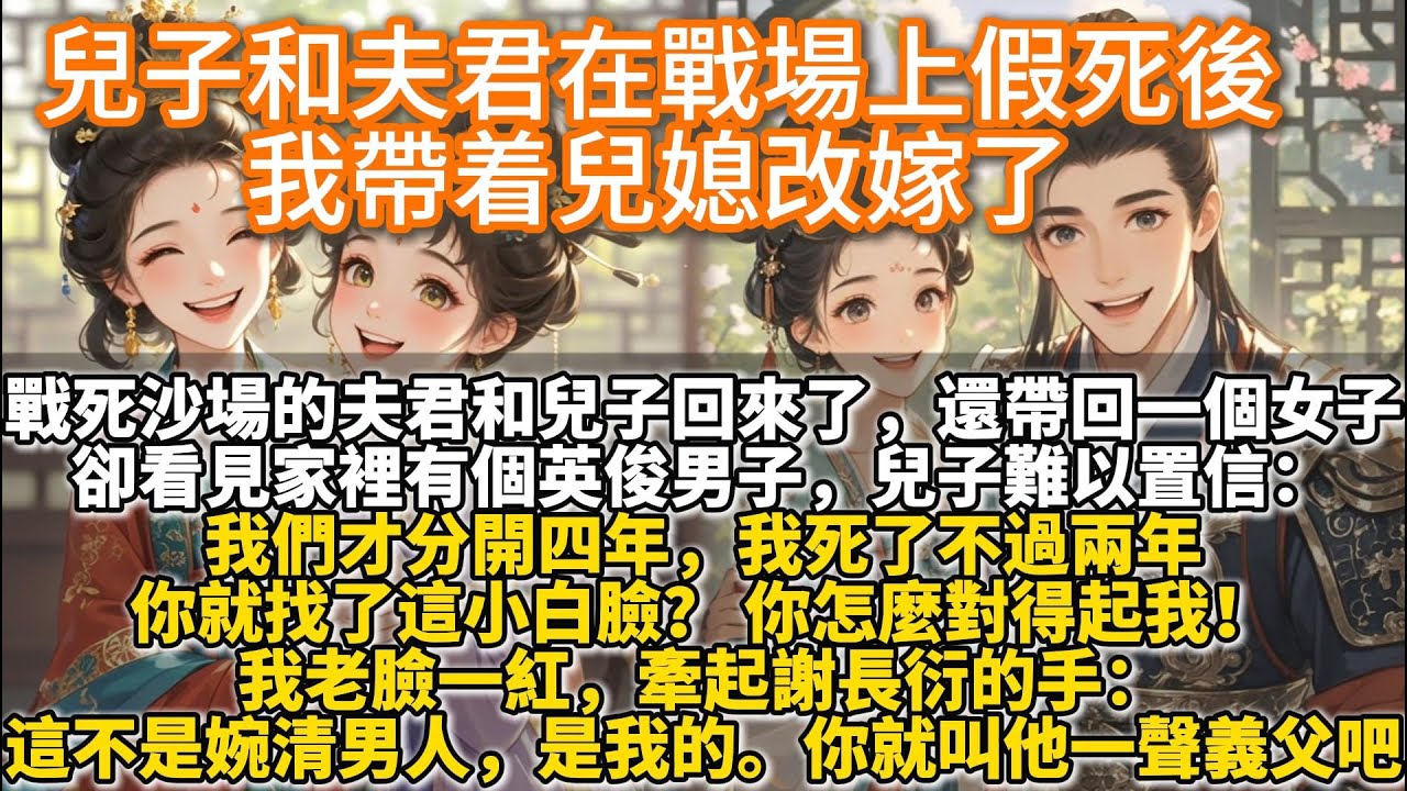 完結鋪墊真的很長打臉文：兒子和夫君在戰場上假死後，我帶着兒媳改嫁了。戰死沙場的夫君和兒子回來了，還帶回一個年輕貌美的女子。兒子牽著女人的手，冷臉告訴兒媳：如霜腹中已經有我的孩子，我不能讓孩子當庶子。